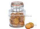 Round 1.5L glass food storage jars with lids / glass canister jars Promotional Gifts