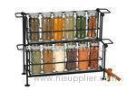 12 pieces small glass spice jars with lids on rack , 90ml for home