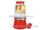 Drink Dispenser with Stand , red galvanized base / beverage jars with spigot