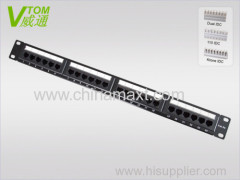 CAT5E 110IDC/Krone IDC/Dual IDC UTP 24Port Patch Panel