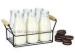 7 pieces milk bottle caddy for drinking 10oz with Customer logo print