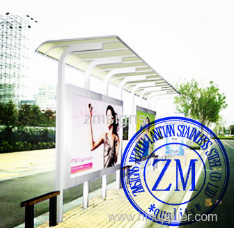 Metal Bus Stop Shelter Advertising Light Box Bus Station