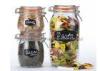 Airtight 3 piece glass canister set / glass jar set for kitchen FDA / SGS / BV approval