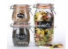 Airtight 3 piece glass canister set / glass jar set for kitchen FDA / SGS / BV approval