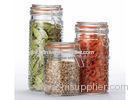 OEM Clear airtight glass canisters , glass food storage jars with lids for kitchen
