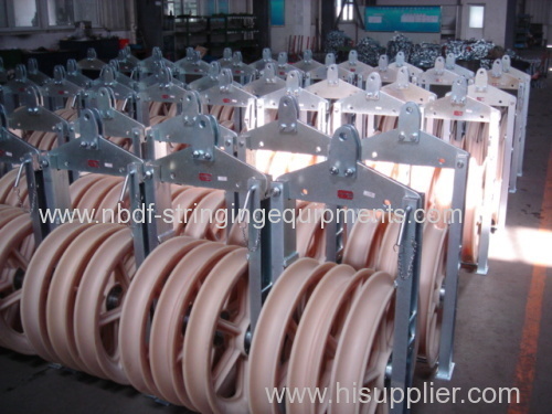 Conductor Stringing Blocks with Nylon sheave rollers for installation of overhead bundled cables