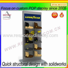 2015 hot sell customized branded shoe advertising display stand and booth