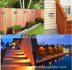 Solar Power Panel 6 LED Fence Gutter Light Outdoor Garden Wall Lobby Pathway Bulb Lamp White and Warm White