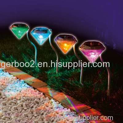 New LED Colorful Diamond Lights Lawn Lamp Solar Courtyard Light Path Lights Garden Lights Villa Lamp