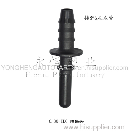 Male end-piece 6.3mm-to hose ID 6mm