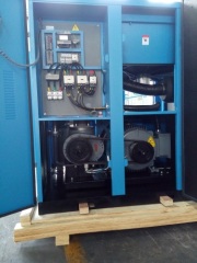 Belt driven oil lubricated rotary screw air compressors