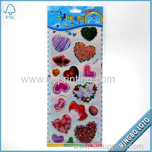 2015 New Custom Heart Shaped Sticker for Valentines