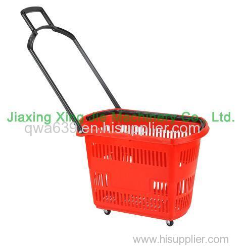 plastic shopping basket with wheels PL004 600X350X360mm Volume: 42L