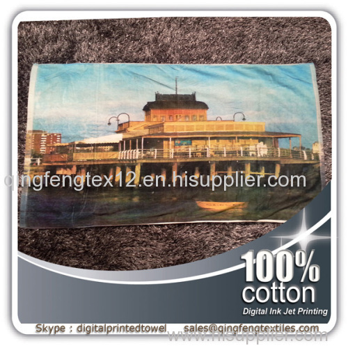 2015 hot sales beach towel with logo