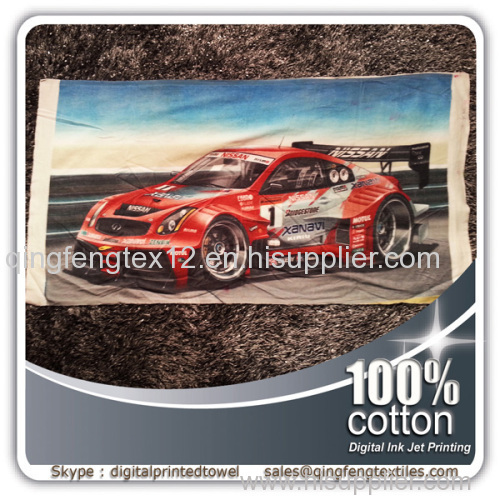 2015 hot sales custom screen printed beach towel