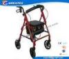 Lightweight folding rollator 4 wheel walker , folding walking frames for the elderly