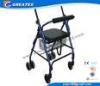 Aluminum 4 Wheel rolling walker with seat and Brakes for patient Rehabilitation