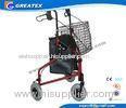 Three Wheel Folding Rollator Walker Aids With Cable Brakes And Food Tray