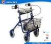 Economy Durable Steel Folding Rollator Walker with Four Wheel For Handicapped