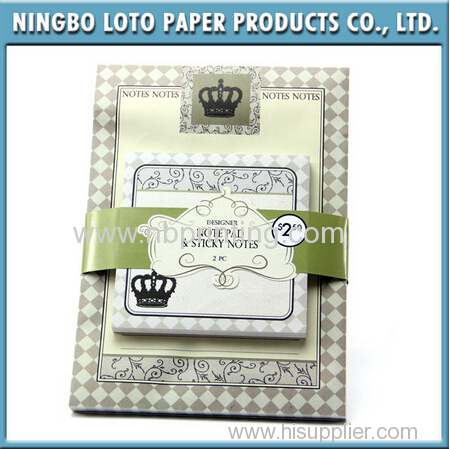 Notepad with Sticky Memo Pad Set