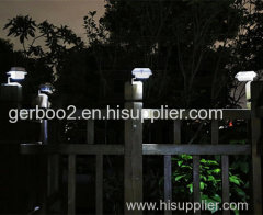 3 LED Solar fence lights Garden Lights Outdoor White color and Warm Color
