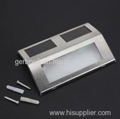 3LED solar Led Fence light lamp outdoor Landscape Garden Path Wall Light Lamp solar stair light white