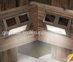 3LED solar Led Fence light lamp outdoor Landscape Garden Path Wall Light Lamp solar stair light white