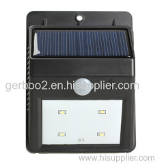 Outdoor 4LED Wireless Solar Power PIR Body Motion Sensor Light Garden Wall Security Lamp Detector