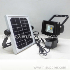 10W Solar powered LED Flood light with PIR Motion sensor garden Security path wall lamp outdoor led spot lighting