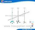 Hospital IV Pole Stands with Five Plastic / Chrome Base for Transfusion