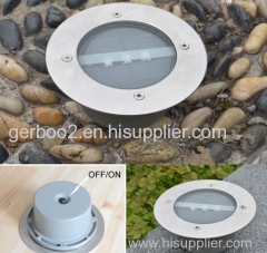 Top quality Solar Stainless Steel 3 LED underground light Ground Landscape Garden Light, buried lamp, buried light
