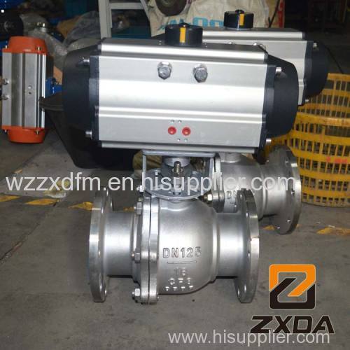 pneumatic flanged ball valve SS304 PN16 DN10-300