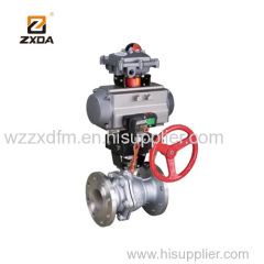 pneumatic flanged ball valve SS304 PN16 DN10-300