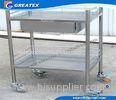 Removable Stainless Steel Instrument Medical Trolley with One Drawer , Two shelves