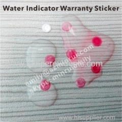 water sensitive discolor sticker