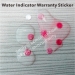 water sensitive discolor sticker