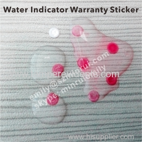 water sensitive discolor sticker