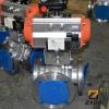 pneumatic 3 way Ball valve flanged ball valves L-Type