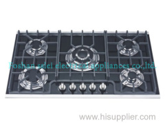 Tempered glass panel gas cooker with 5 burners