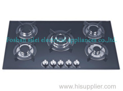 5 burners gas cooker with tempered glass panel