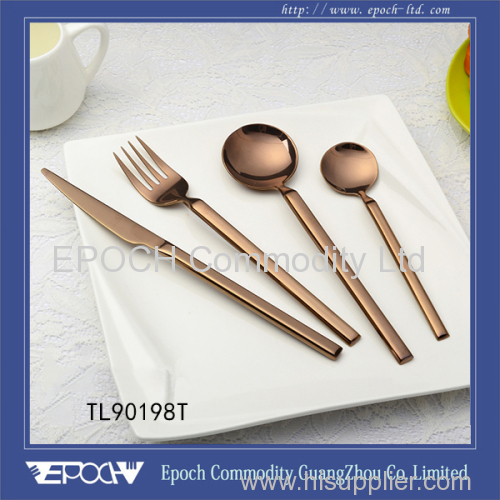 2015 high quality luxury set Titanium cutlery set stainless steel 18/10