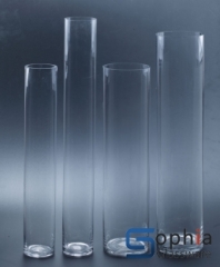 Clear cylinder glass vase for event&home decoration