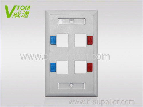 120 Type 4 Port Face Plate With Computer & telephone Icon