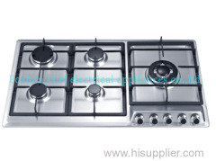 Built-in 5 burners stainless steel panel gas cooker