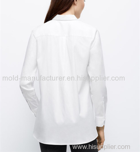 High qulity Cotton nylon simple pokets soild color shirt OEM service by China dress manufacturers