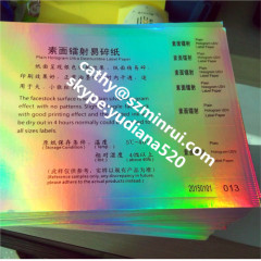 Minrui the latest product holographic feature self adheisve hologram destructible vinyl film