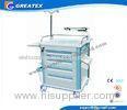 High - Strength ABS Emergency Medical Trolley Cart with Drawers and IV Pole