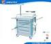 High - Strength ABS Emergency Medical Trolley Cart with Drawers and IV Pole