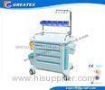 Emergency Patient / Medical Trolley , Hospital Furniture with Plastic Drawer Cabinet