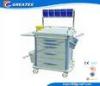 Luxurious hospital dressing trolley , ABS Anesthesia mobile medical cart